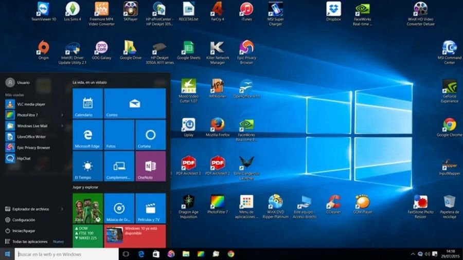 Escritorio de Windows 10